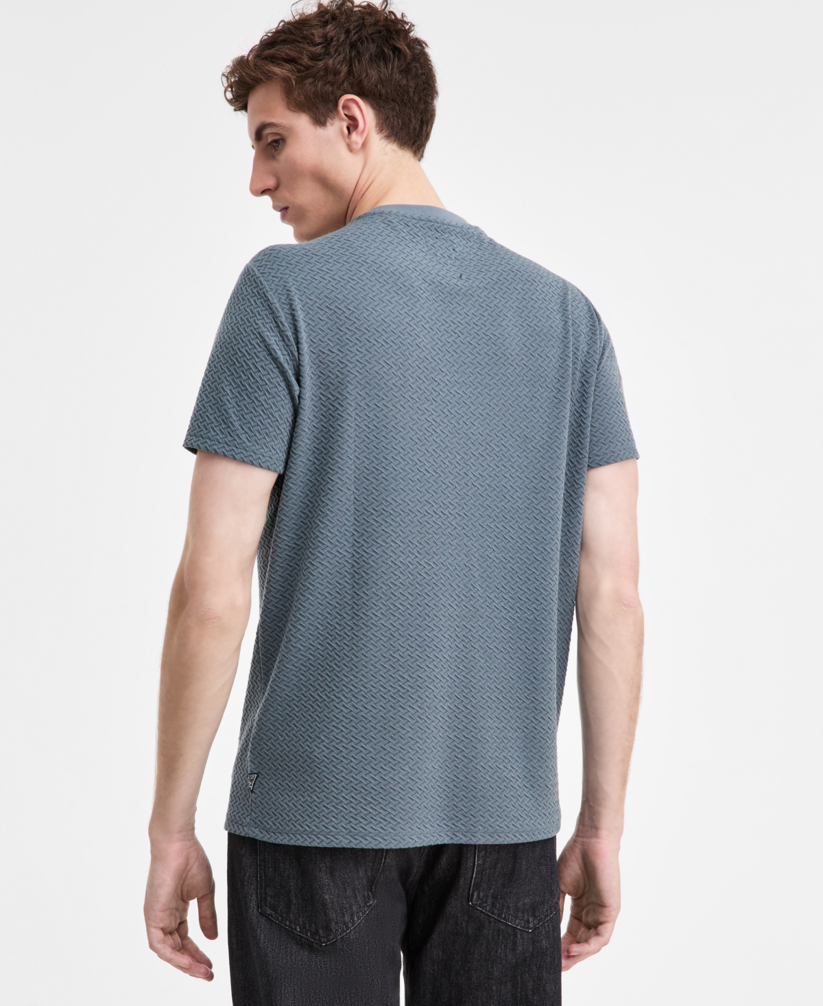 Guess Men's Blake Textured Crew Short-Sleeve Knit T-Shirt
