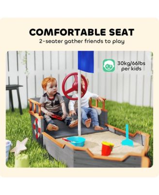 62 in. Wooden Kids box with Bottom Liner, Seats, Storage,