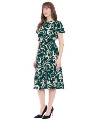 Women's Tucked-Sleeve Midi Dress