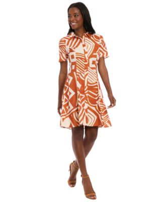 London Times - Women's Short-Sleeve Shirt Dress