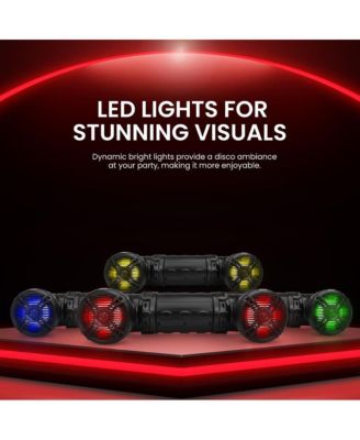 Waterproof Marine Bluetooth Powered Speakers, 800 Watt with Multi-Color LED Lights, 6.5'' for Off-Road, ATV, UTV