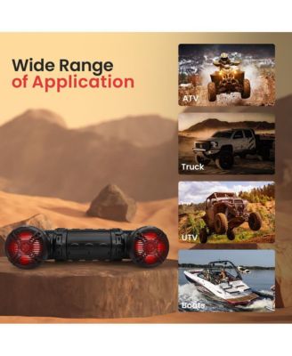 Waterproof Marine Bluetooth Powered Speakers, 800 Watt with Multi-Color LED Lights, 6.5'' for Off-Road, ATV, UTV