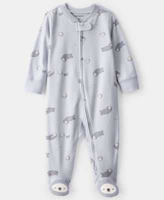 Carter's - Baby Boys or Baby Girls Otter Print Long-Sleeve Sleep and Play Pajama
