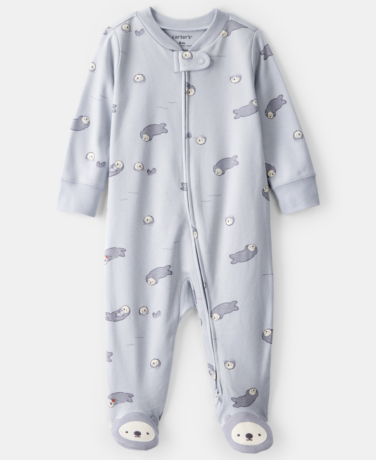 Carter's Baby Boys Or Baby Girls Otter Print Long-sleeve Sleep And Play Pajama In Blue