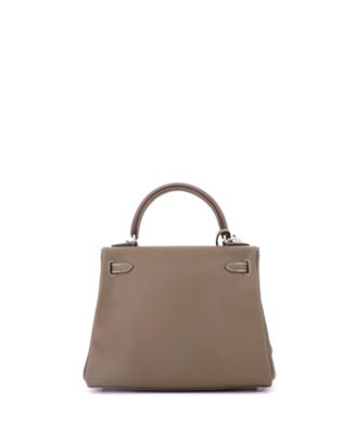 25 Handbag Grey Swift with Palladium Hardware