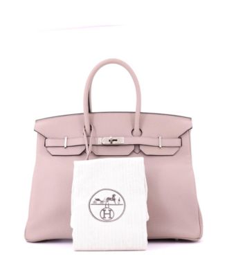 Birkin 35 Handbag Purple Clemence with Palladium Hardware