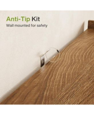 Farmhouse Kitchen Pantry, Free-Standing Wooden Pantry Cabinet, Space Saving Storage Shelf with Two Drawers