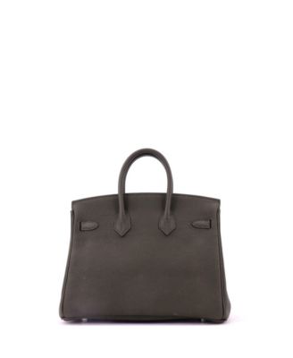 Birkin 25 Handbag Green Togo with Palladium Hardware