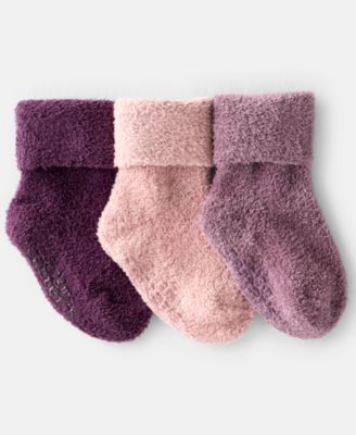 Carter's - Baby Girls 3-Pack Crew Bootie Socks