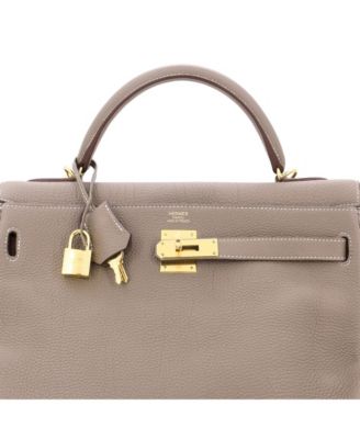 Kelly 32 Handbag Grey Togo with Gold Hardware