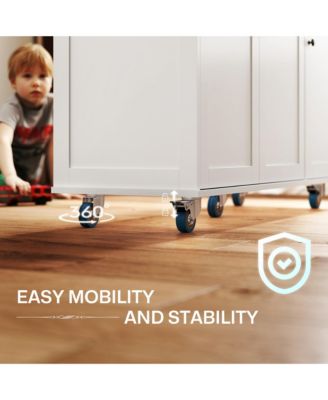 Mobile Kitchen Island with Power Outlet Drop Leaf Kitchen Cart