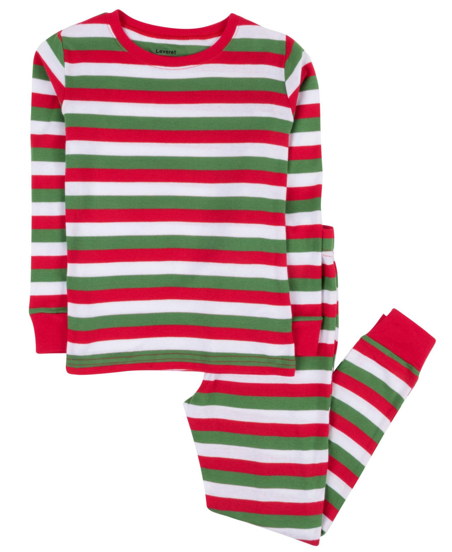 Baby Two Piece Cotton Striped Holiday Pajamas