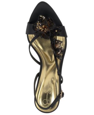 Women's Nivory Sequin Flowers Stiletto Sandals