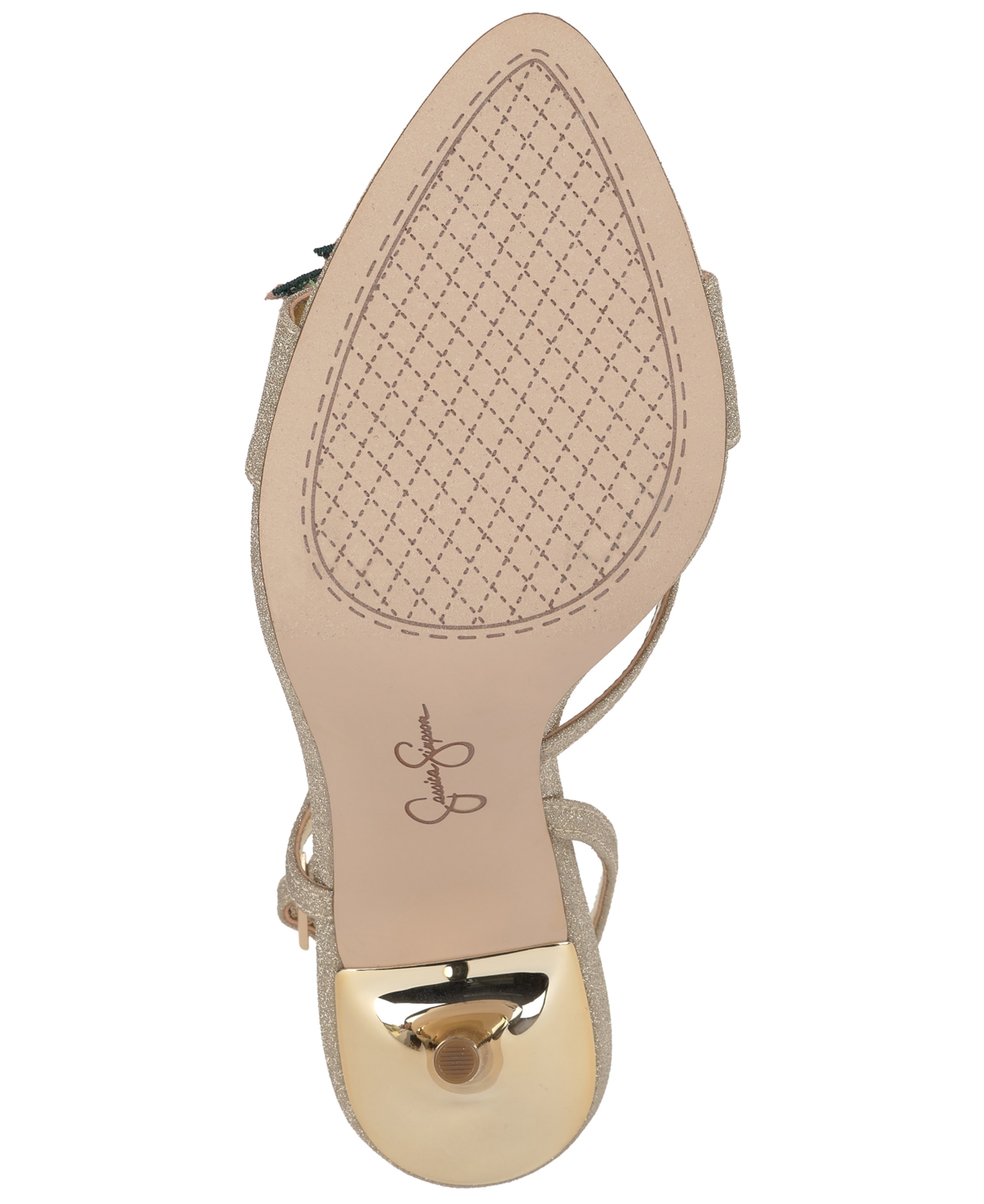 Jessica Simpson Women's Nivory Sequin Flowers Stiletto Sandals In Gold