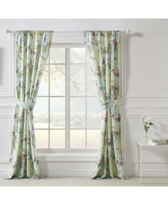Pavona Enchanted Garden Curtain with Tie Backs 84" x 42" by Greenland Home Fashions