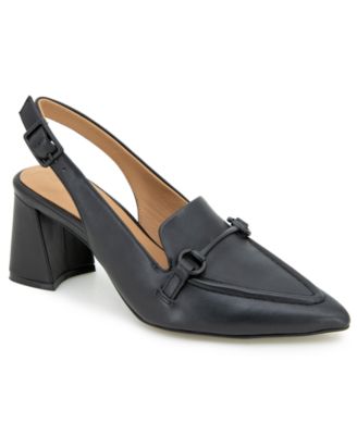 Women's Dawson Pointed Toe Leather Slingback Pumps