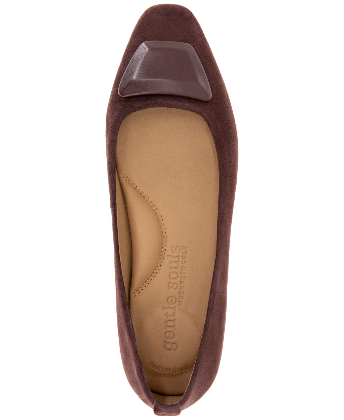 Gentle Souls Women's Hanette Square Toe Suede Flats In Burgundy