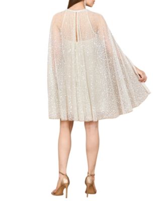 Women's Beaded Bridal Cape Dress