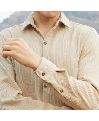 Men's Saltbox Beige Solid Knit Shirt