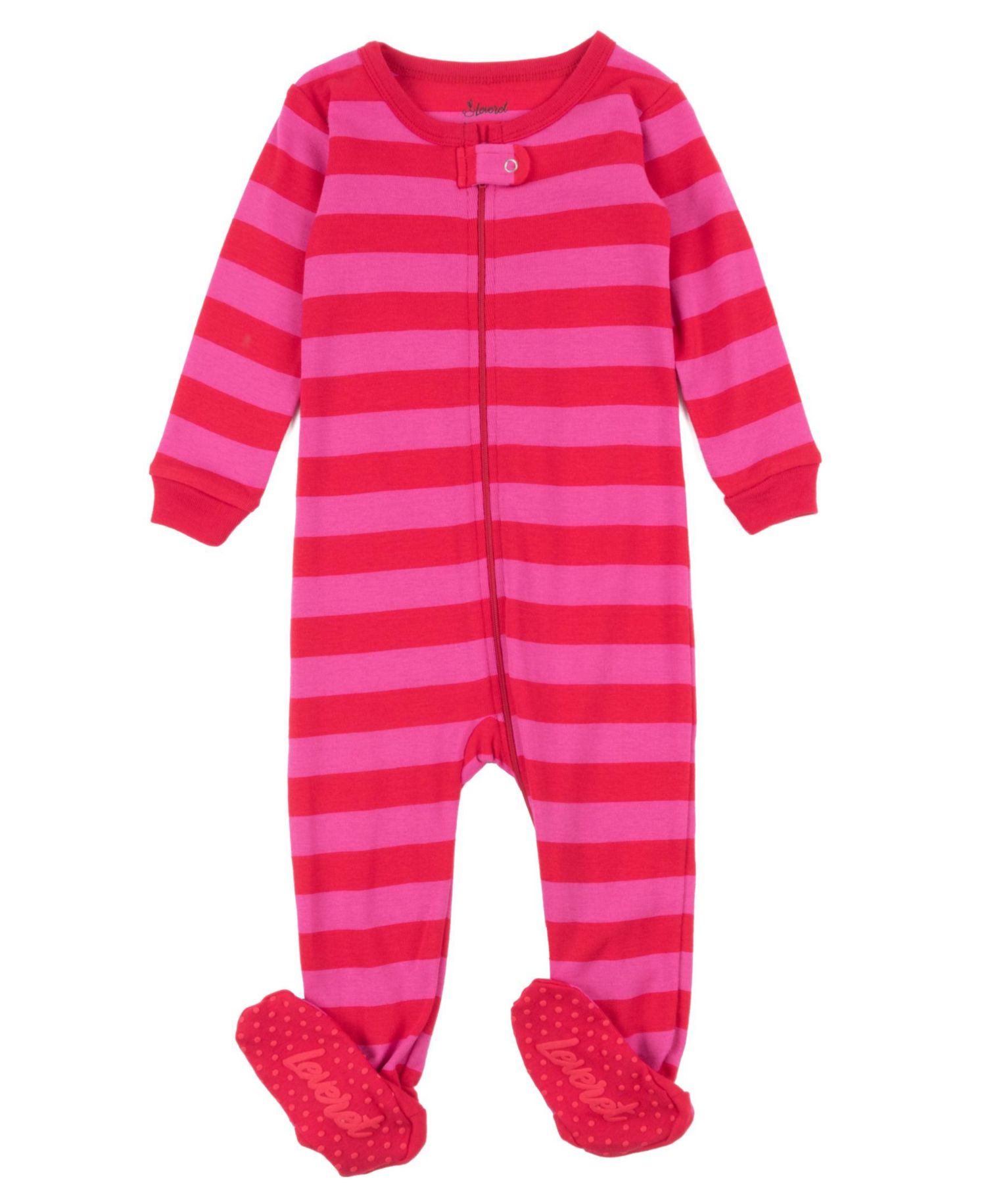 Toddler Footed Cotton Striped Holiday Pajamas