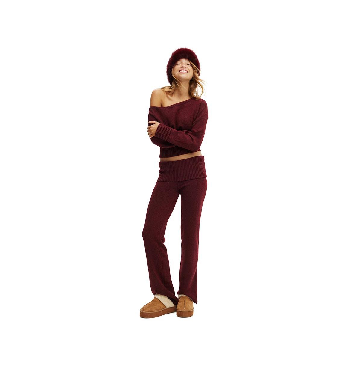 Cotton On Women's Roll Waist Fluffy Knit Pant