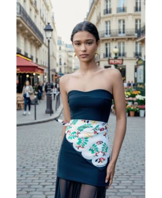 Double Sided Silk Scarf Floral Parade