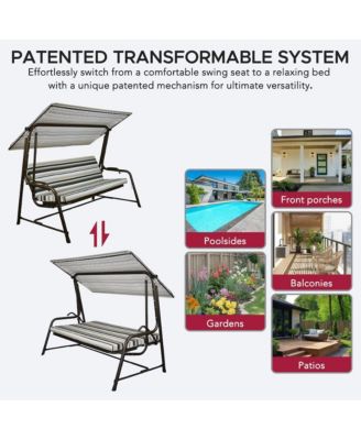 4-Seat Luxury Swing and Bed with Elastic Metal Mesh Seat