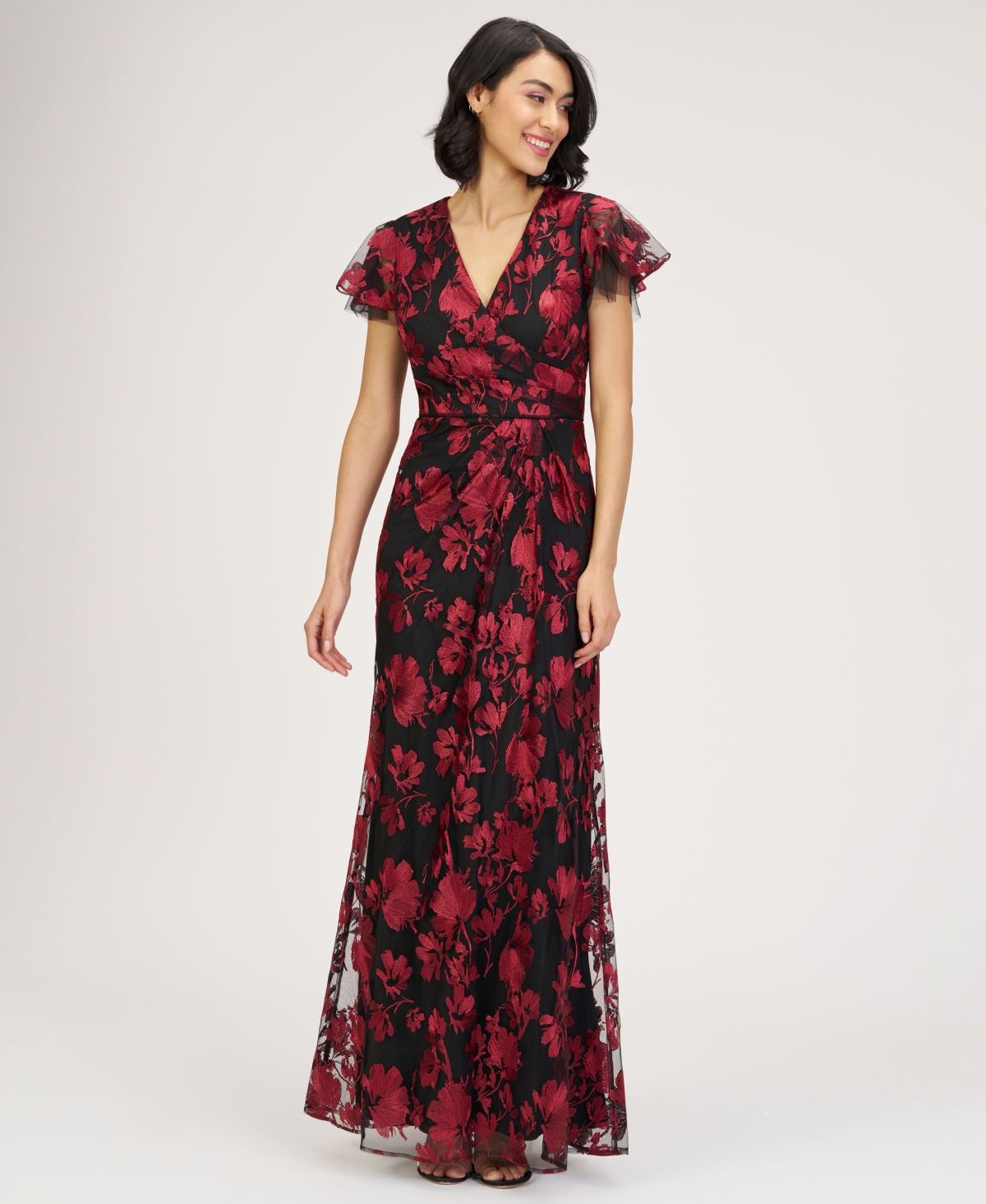 Js Collections Women's Fauna V-neck Gown In Red
