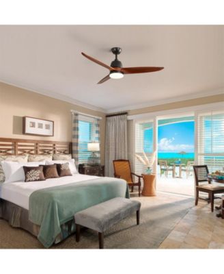 56-inch Modern 3 Solid Wood Blade Tri Color Dimming Light Six Speed Remote Control and Forward Reverse Function Ceiling Fan