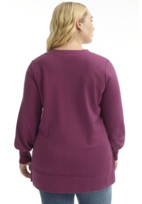 Women's June and Vie V-Neck French Terry Sweatshirt