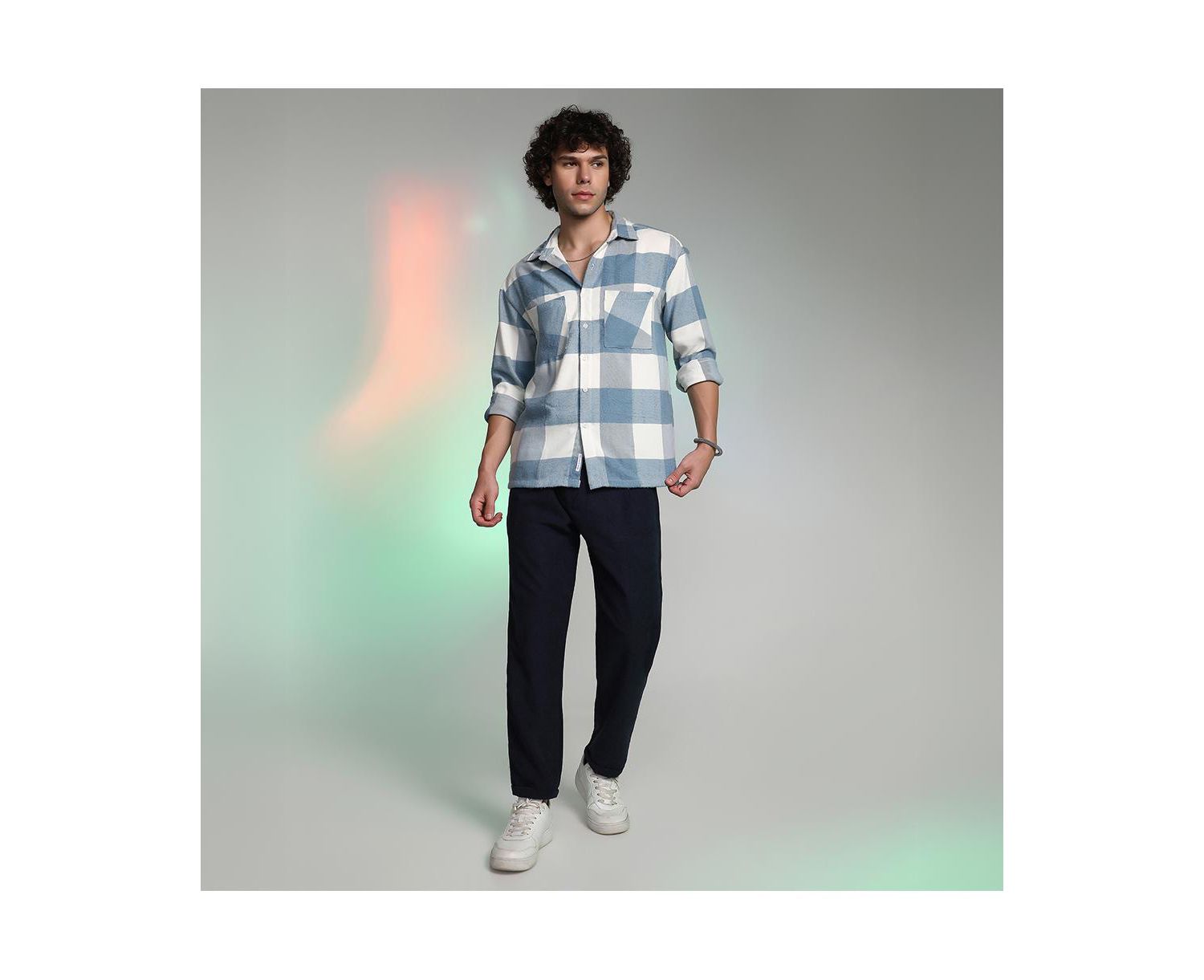 Men's Powder Blue Buffalo Utility Shacket