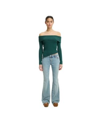 Women's Asym Rib Off Shoulder Knit