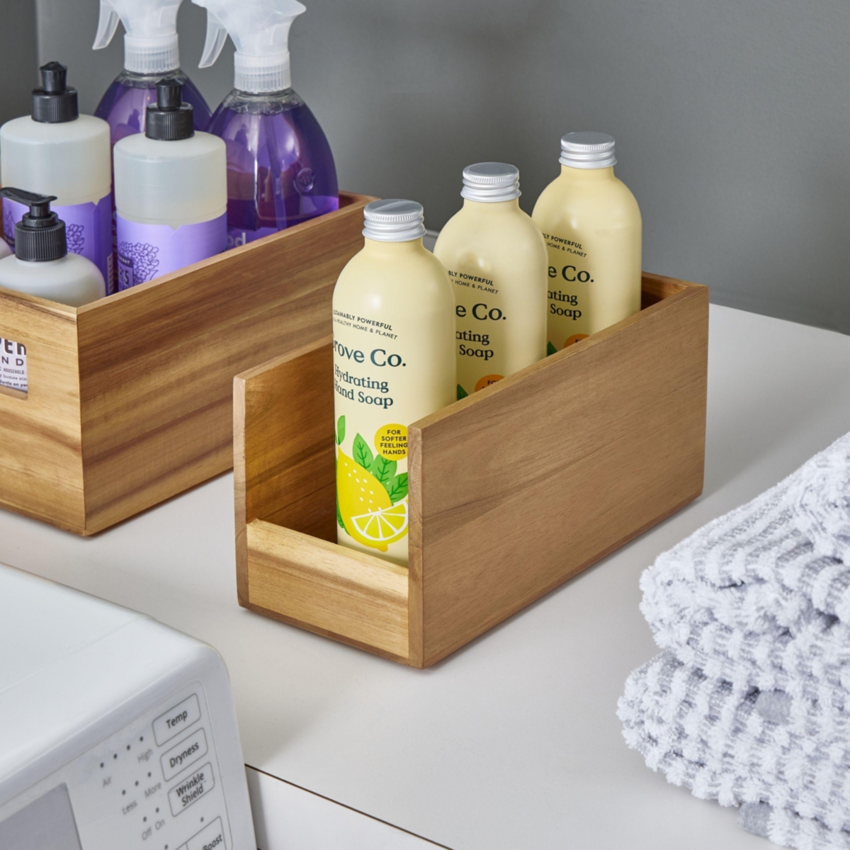 iDesign Acacia Wood Open-Front Pantry Bin - Set of