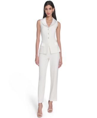 Eliza J - Women's V-Neck Peplum Jumpsuit