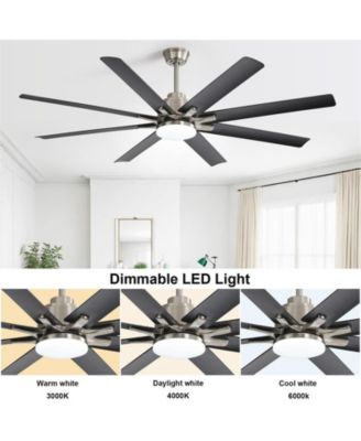 66-inch Modern Sand Nickel 8-blade Ceiling Fan with Intelligent Remote Control and APP Timing Function for Various Indoor Layouts