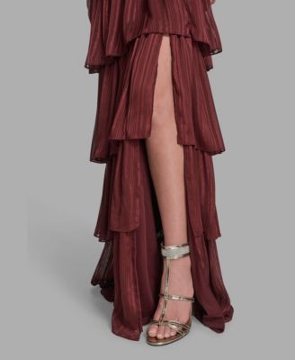 Women's Ruffle Detail Sleeveless Maxi Dress