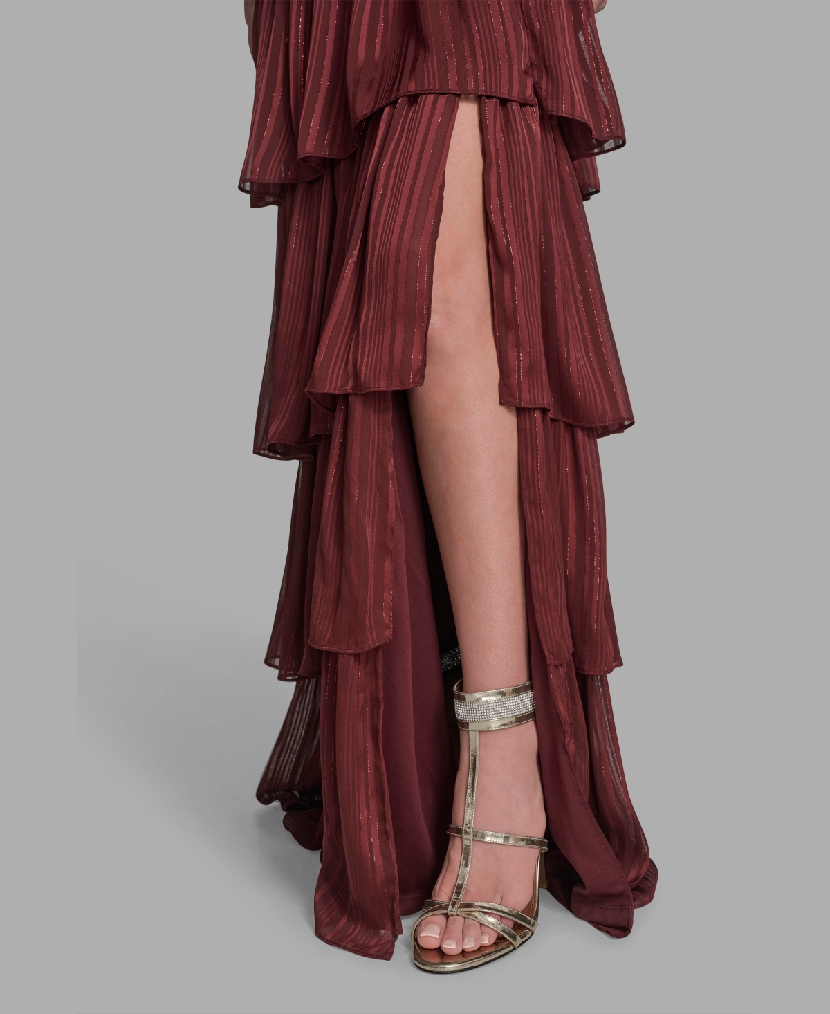 Bcbg Women's Ruffle Detail Sleeveless Maxi Dress