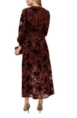 Women's Brezze High Neck Velvet Burnout Maxi Dress