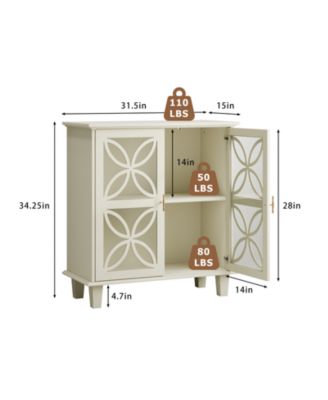 Freestanding Storage Cabinet With Tempered Glass Door