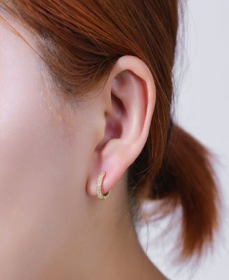 Cubic Zirconia And Crystal Clover Stud And Hoop Earring Set