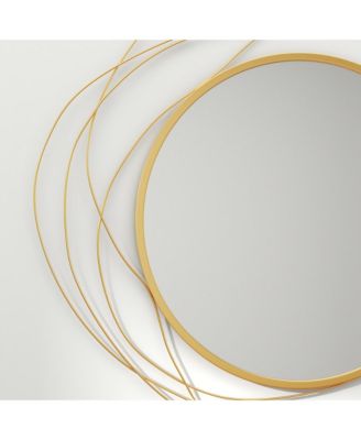 Metal Wall Art 25.6" in Round Wall Mirror,