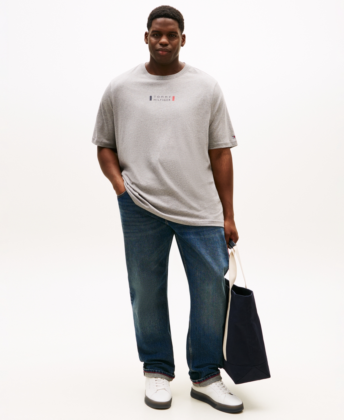 Tommy Hilfiger Men's Big & Tall Small Center Logo T-shirt In Multi