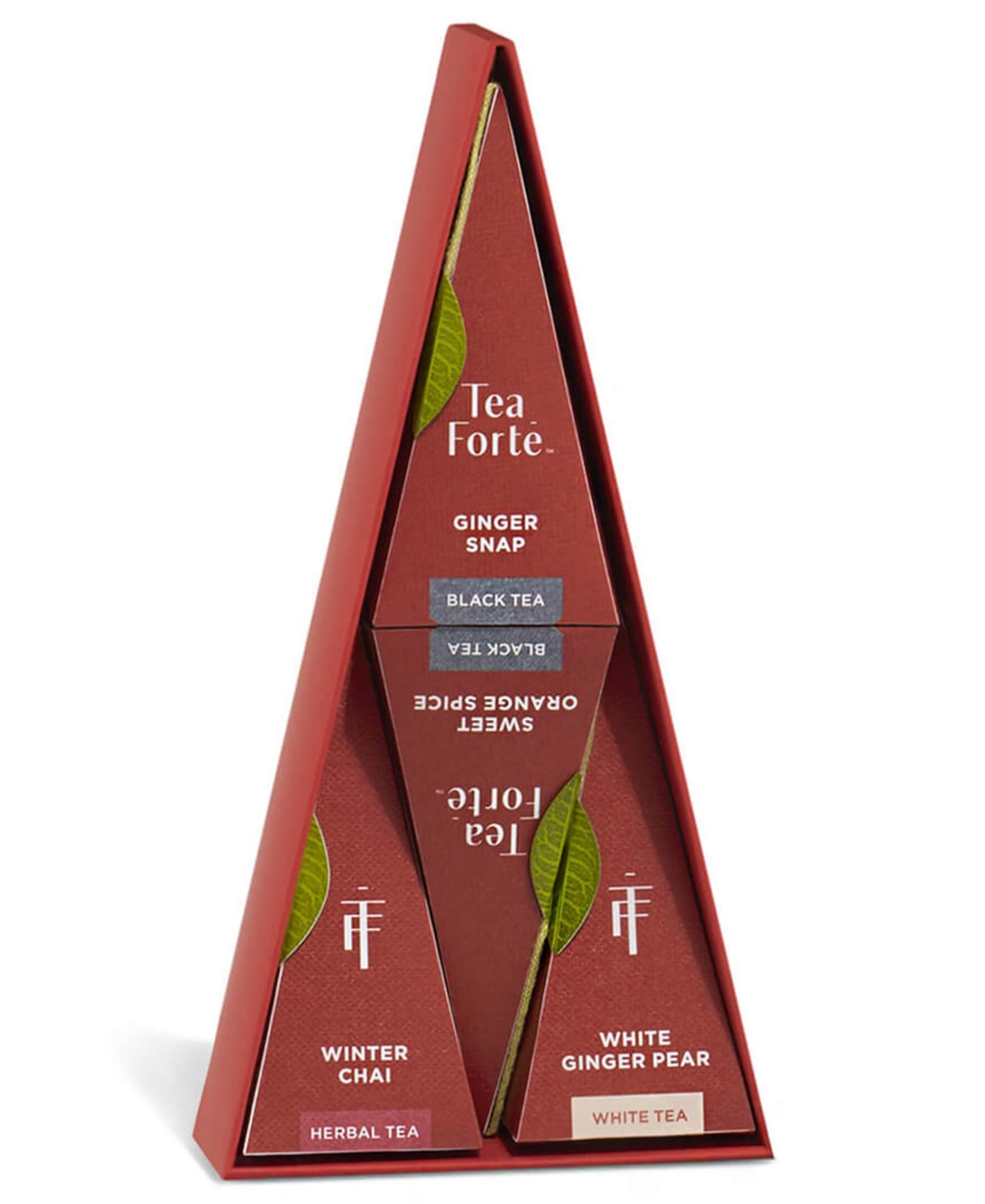 Tea Forte Holiday Warming Joy Petite Tea Tree Bundle with 16-Pyramid Infusers
