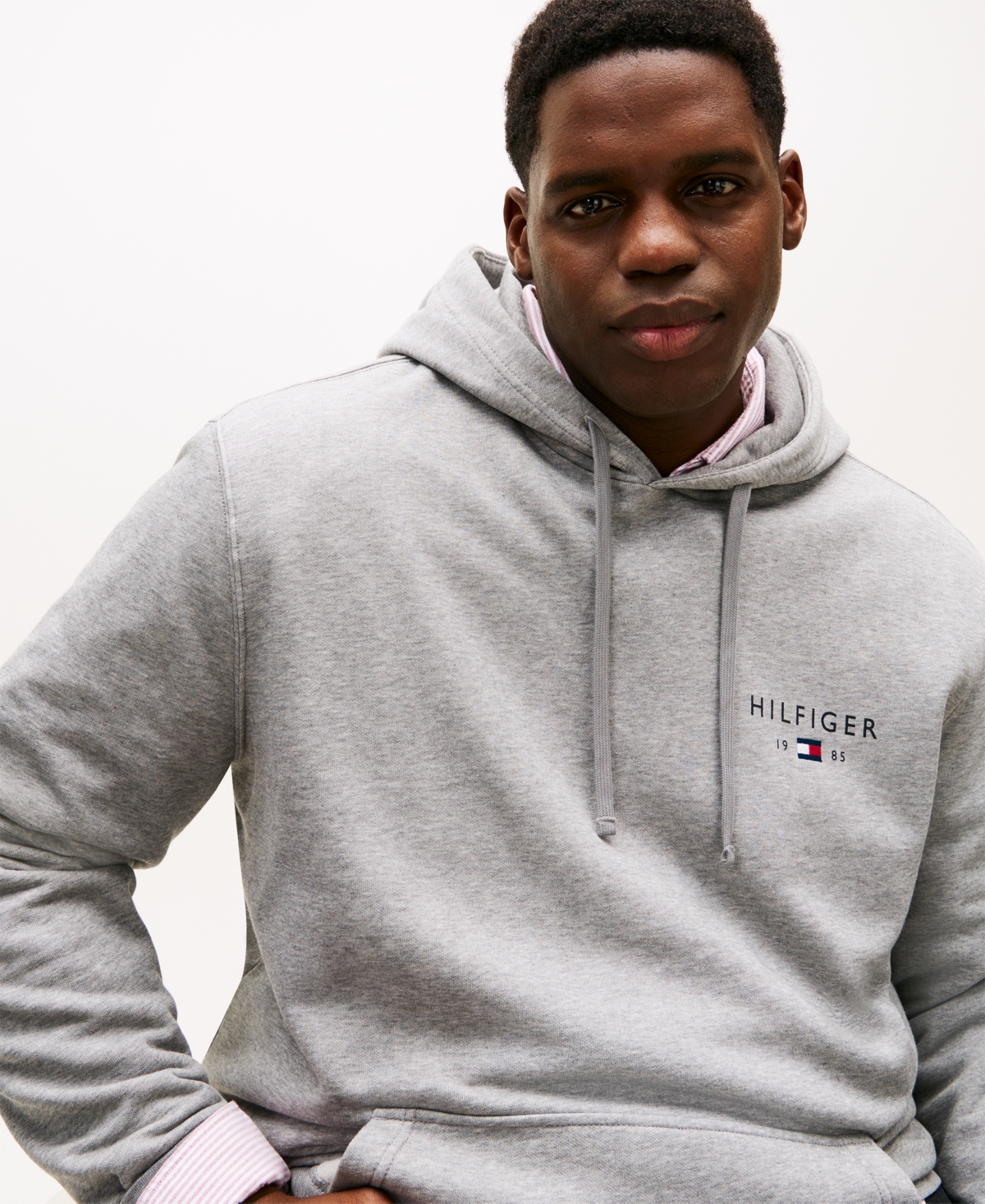 Tommy Hilfiger Men's Big & Tall Hooded Sweatshirt In Gray