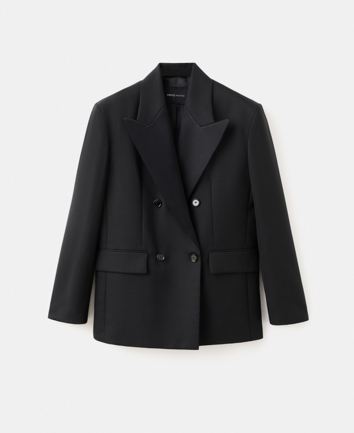 Mango Women's Lapel Detail Wool Blend Suit Blazer