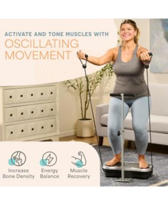 TrimLite Vibration Plate Exercise Machine with Handlebars – Whole Body Vibration Platform for Lymphatic Drainage, Weight Loss & Home Fitness