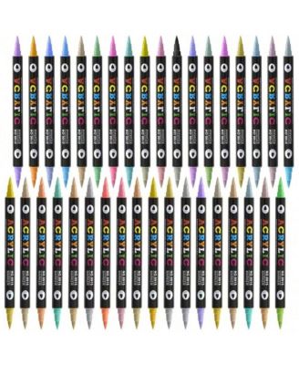 72 Colors Dual Tip Acrylic Paint Markers, Double Color Acrylic Paint Pens for Rock Painting, Stone, Wood, Canvas, Stone, DIY Art Supplies