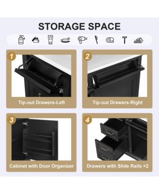 36" Bathroom Vanity with Sink, 4 Drawers & Soft-Close Door, Freestanding Storage Cabinet