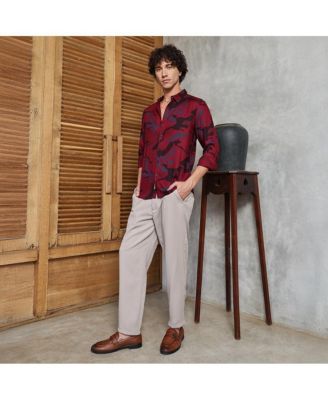 Men's Crimson Red Flowing Vines Shirt