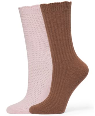 Women's 2-Pack Lattice Crew Socks